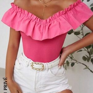 Pink off the shoulder top
